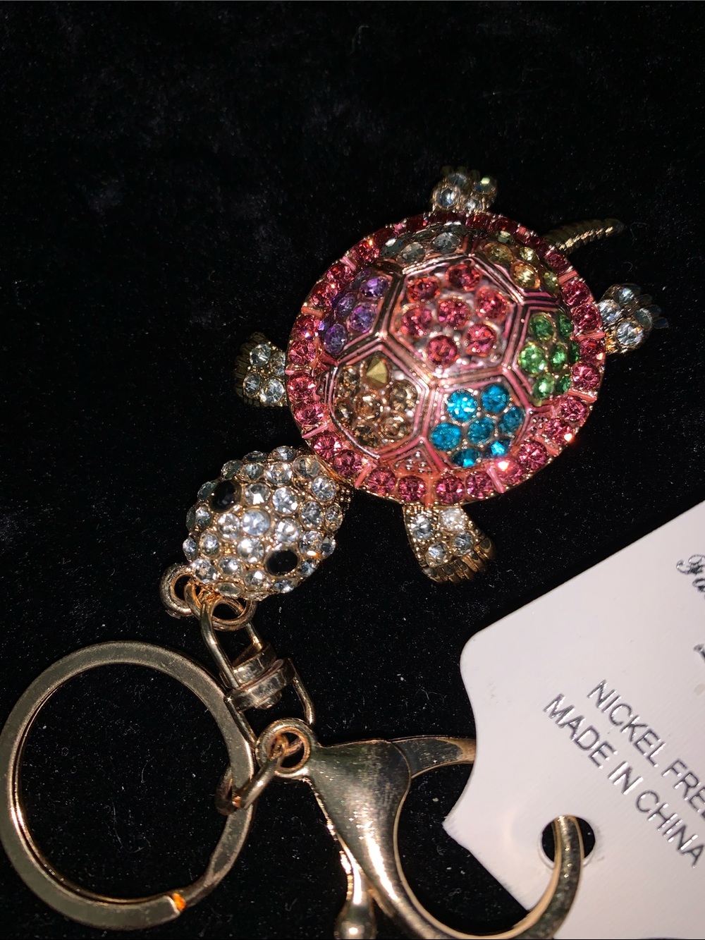 Crystal turtle purse/bag charm keychain